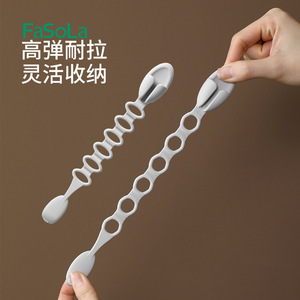 FaSoLa Cable Organizer Wall Mount Silicone Adjustable Cord Holder for Kitchen Power Cord Management - Product Image 2