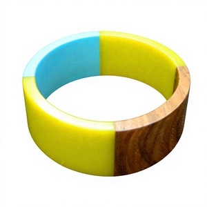 New Best High Quality Colorful Resin Wood <b>Bangle</b> Bracelets Stylish Design Handmade Round Shape Multicolor Design Craft Jewelry - Product Image 3