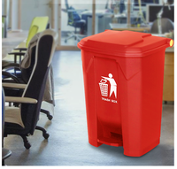 Meilleur prix Poubelle de recyclage en plastique à pédale 30L/50L/80L Poubelle de bureau avec pédale Seau de rangement