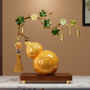 Ornement de citrouille Hundred Blessings avec le caractère Fu, porte-bonheur, décoration d'intérieur pour salon, bureau, cadeau de pendaison de crémaillère - Product Image 3