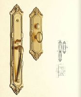 Serrure de porte de villa vintage de luxe en laiton massif poignée d'entrée extérieure serrure de porte avec poignée factice