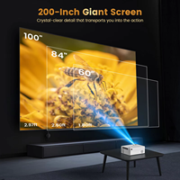 Mini projecteur, projecteur vidéo portable H5, projecteur de films, prend en charge la 8K avec système Android 1080P