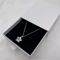 Collier promotionnel en zircon fait main, finition premium, fleur, NFC intelligent, Slix Silver, mémoire utilisateur 1024 bits, lecture à une touche