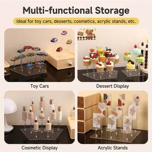 Présentoir en acrylique transparent à 3 niveaux en forme d'escalier pour jouets à presser (dumplings) et figurines d'action, idéal pour les magasins <span class=keywords><strong>de</strong></span> jouets - Vente en gros et personnalisable - Product Image 3