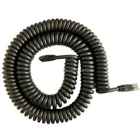 Kabel Ethernet kecepatan tinggi 8P8C Cat8 RJ45, aplikasi Overhead kawat jaringan LAN Spiral pegas konduktor terisolasi PVC