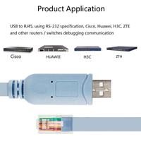 Biru 6 kaki untuk konsol Cisco Rollover Cable - Rj45-Usb kedatangan baru harga rendah Usb ke Rj45 Ch341 kabel konsol