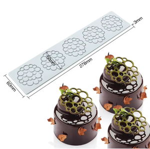 Moules à pâtisserie en silicone antiadhésifs (formes rondes et en forme de feuille) pour la décoration de gâteaux en chocolat, fondant et pâte à sucre - Product Image 2