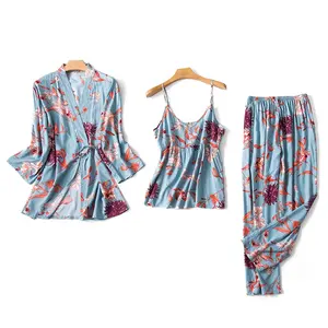 Pijamas de algodón para mujer, conjunto de 3 piezas con tirantes sexys, ropa de casa holgada fina para estudiantes japoneses, primavera, verano y otoño