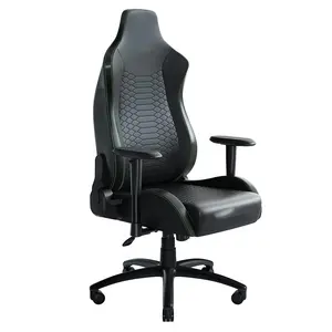 Yarış tarzı ergonomik tasarlanmış oyun sandalyesi çok katmanlı sentetik deri köpük yastık 2D kol dayama oyun sandalyesi siyah yeşil