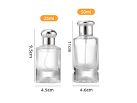 Flacons de parfum en verre transparent de 25 ml, 50 ml, 100 ml avec vaporisateur à pompe argenté, emballage de luxe pour parfum vide