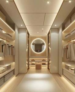 Moderni armadi bianchi compatti guardaroba in legno con cassetti Walk-in altra organizzazione di stoccaggio armadio - Product Image 2