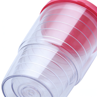 Gobelet de voyage transparent de 16 oz avec revêtement en silicone et couvercle à pression pour les voyages – En stock