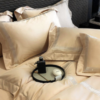 Parure de lit quatre pièces en coton longues fibres 100 fils, luxe léger et haut de gamme, broderie en pur coton, pour hôtels étoilés