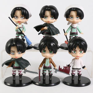 2 stili all'ingrosso cartone animato 6 pz/set <span class=keywords><strong>Anime</strong></span> collezione ornamenti Eren Mikasa <span class=keywords><strong>Levi</strong></span> decorazione figure modello - Product Image 5
