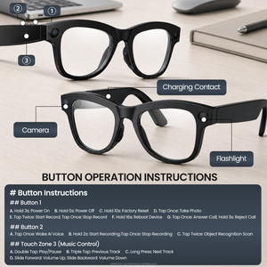 M01S KI-Kamerabrille mit Dual-Lautsprechern, Echtzeit-KI-Übersetzung, Dual-Mikrofon, 220mAh Akku, <span class=keywords><strong>Bluetooth</strong></span> 5.3, KI-Übersetzungs-Smartbrille - Product Image 6