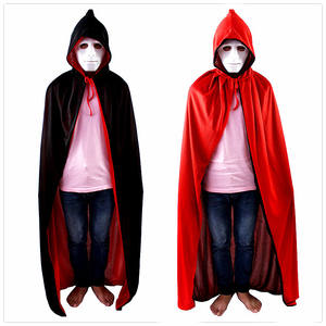 Disfraces de <span class=keywords><strong>Halloween</strong></span> para hombres y mujeres adultos chupar sangre monstruo rojo y negro doble capa cuello alto vestido de capa para niños - Product Image 6