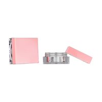 Boîte rotative transparente carrée en plastique ABS pour cosmétiques, base pour poudre libre, rouge à lèvres, fard à paupières, blush, avec plateau individuel