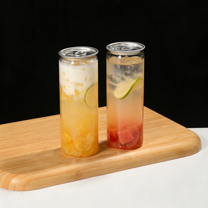 Barattolo in PET trasparente da 12oz con tappo easy-open, bottiglia per bevande alimentari con tappo a pressione per tè al latte, tè alla frutta, caffè - Product Image 1
