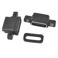 Connecteur USB Type C 6 broches étanche IP67 avec vis, prise USB C 6P à travers trou, connecteur femelle USB 6P étanche