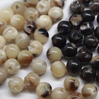 Botón de bola de cuerno de vaca Natural de 10mm negro marrón Beige accesorios de ropa para Cheongsam accesorios de seguridad ambiental