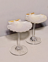 Calice à Vin Unique et Créatif Fait Main en Coquillage de Conque Naturelle, Verre à Cocktail Doré en Forme de Bigorneau, Verre à Martini pour Anniversaire