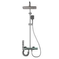Ensemble de douche complet de luxe fait main avec affichage numérique, mitigeur de douche et robinet, et mitigeur piano pour salle de bain