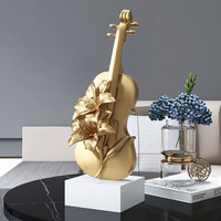 Livraison directe Sculptures de violon créatives pour ornements de salon décorations artisanales en résine pour la maison modèle de violon