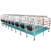 Cage de gestation modulaire en acier galvanisé de 2,2 m pour truies, avec plancher à lattes et mangeoire, pour ferme