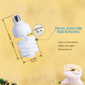Lampu Spiral <span class=keywords><strong>UVB</strong></span> 13W 26W untuk Reptil, Grosir Pabrik Sumber 2.0 5.0 10.0 <span class=keywords><strong>UVB</strong></span>, Lampu Reptil Terrario 13W 26W untuk Dijual - Product Image 3