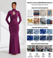 Robe longue moulante Abitive Light Wind à col semi-montant sans manches, torsadée, coupe sirène, pour soirée d'été, nouvelle collection, couleur unie avec ruban, pour femme
