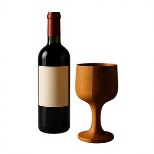 AZ ENTERPRISES - Juego de 2 Copas de Vino de Madera Ecológicas Hechas a Mano, Modelo AZE-WG035, Capacidad de 250 ml, Diseño Moderno para Cócteles y Fiestas - Product Image 1