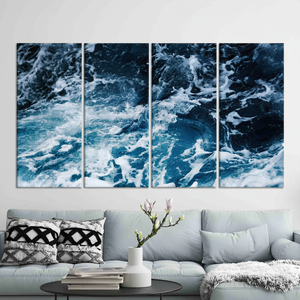 Modern Coastal <b>Wall</b> Decor: Printed 3D Ocean Wave <b>Canvas</b> <b>Art</b>,SET OF 4 <b>CANVAS</b> - Product Image 2