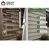 Revêtement extérieur en ciment à texture bois ignifuge ASTM E84, type Shiplap, 8 lames de 8 mm x 12 pieds pour les développeurs de maisons préfabriquées au Canada