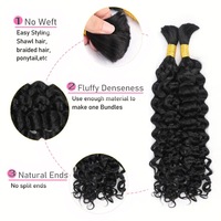 100g cabello humano virgen crudo onda profunda trenzado a granel sin trama Boho Natural suave brillante 12 24 30 pulgadas oferta al por mayor