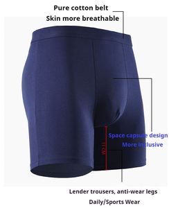 Calzoncillos bóxer para hombre, de tela tejida transpirable, pierna larga, ropa interior deportiva, diseño antirozaduras, sin efecto arrastre, tallas grandes y altas, suministro ODM - Product Image 3