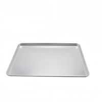 Plateau de service rectangulaire profond à base plate en acier inoxydable 304 épais pour buffet, supermarché, charcuterie, vente en gros