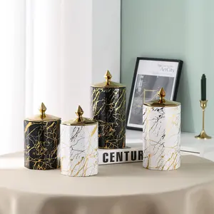Amazon conjunto de frascos de cerâmica para café, conjunto de frascos de cerâmica com tampa de ouro
