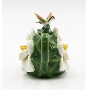 Tetera personalizada de porcelana Magnolia Flower con <span class=keywords><strong>colibrí</strong></span> 4 5/8 "H - Product Image 3