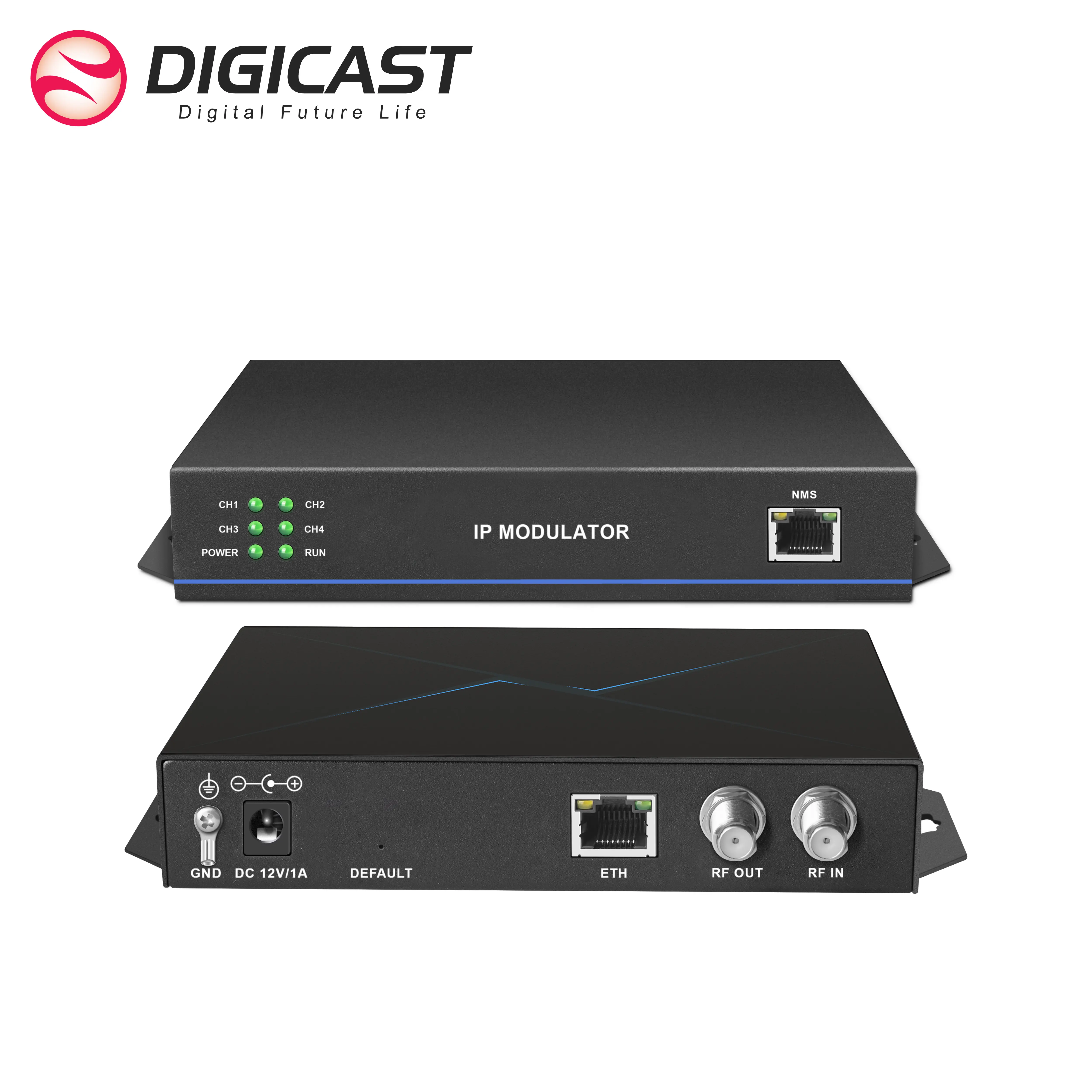 Venda imperdível equipamento portátil de transmissão de rádio e TV multi-canal IP para 4*RF DVB-C/DVB-T, TV digital, modulador QAM, equipamento de transmissão de TV e rádio