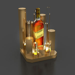 バーデザイン ゴールドラベル スタンド ウイスキー サービングセット アクリル製 リキュールボトル ディスプレイスタンド ウイスキー テキーラ ウォッカ用 - Product Image 2