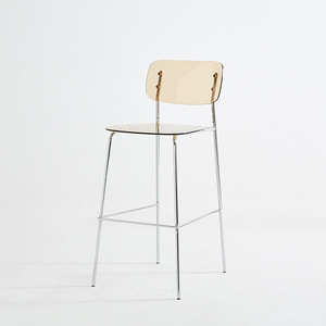Siège moderne empilable <span class=keywords><strong>en</strong></span> plastique blanc fait à la main pieds <span class=keywords><strong>en</strong></span> métal chaises <span class=keywords><strong>de</strong></span> <span class=keywords><strong>bar</strong></span> <span class=keywords><strong>tabouret</strong></span> <span class=keywords><strong>de</strong></span> <span class=keywords><strong>bar</strong></span> décontracté dossier <span class=keywords><strong>de</strong></span> <span class=keywords><strong>bar</strong></span> à thé chaise haute avec repose-pieds - Product Image 1