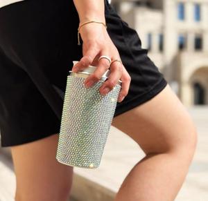 Tazza da caffè isolata con strass da 17 once con coperchio a prova di perdite, tazza da caffè scintillante con diamanti, riutilizzabile - Product Image 2