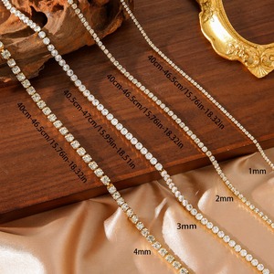 Gioielli da donna di lusso in acciaio inox 5A collana da Tennis in zirconio cubico 18k placcato oro <span class=keywords><strong>girocollo</strong></span> - Product Image 2