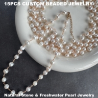 Collier de perles fines personnalisées, perle d'eau douce, chaîne en or 18 carats, pendentif élégant, pierre naturelle, bijoux pour femmes