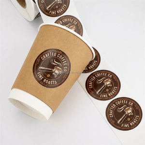 Étiquettes rondes personnalisées certifiées RoHS, autocollantes, imperméables, pour les emballages de boissons (bubble tea, café) et de produits alimentaires - Product Image 2