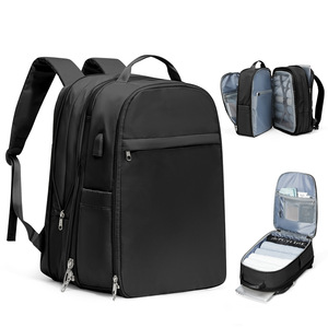 Expandable <b>Backpack</b> <b>Large</b> Capacity Nylon 16 Inch Laptop Bag Business Travel Unisex Solid Color - Product Image 1