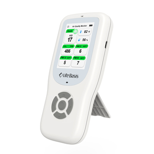 Testeur de qualité de l'air et de la pollution avec capteur de température et d'humidité, mesure de la poussière micronique PM2.5/PM10/PM1.0, des <span class=keywords><strong>gaz</strong></span> TVOC et du formaldéhyde - Product Image 1