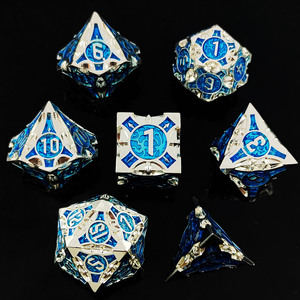 7pcs kim loại đa diện <span class=keywords><strong>Dice</strong></span> Set hình vuông D4 D6 D8 D10 D12 D20 cho D & D DND RPG Tabletop trò chơi giải trí & chơi - Product Image 5