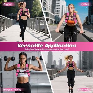 Gilet lesté réglable pour femmes, avec 6 poids en sable de fer, pour l'entraînement de force, l'exercice physique, la course à pied, la marche et les séances d'entraînement. - Product Image 5