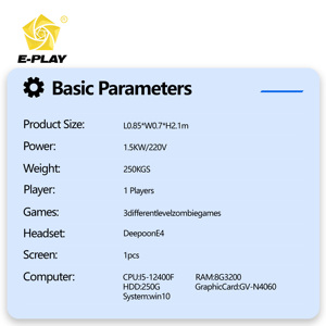 Máquina de juego de disparos de realidad virtual Eplay Frenzy <span class=keywords><strong>Solo</strong></span>, plataforma de movimiento individual 2026, 3 juegos inmersivos, Zombie Metal Adventure Park - Product Image 4